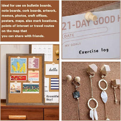 114pcs Wooden Push Pins Decorative Thumb Tacks Wood Map Tacks Marking Pin