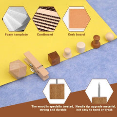 114pcs Wooden Push Pins Decorative Thumb Tacks Wood Map Tacks Marking Pin