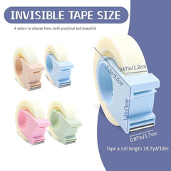 Invisible Tape Set with Mini Dispenser - Portable Repair Tape for Office School