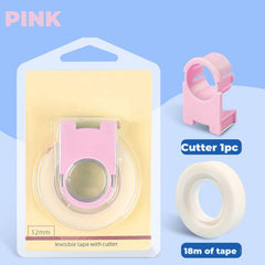 Invisible Tape Set with Mini Dispenser - Portable Repair Tape for Office School