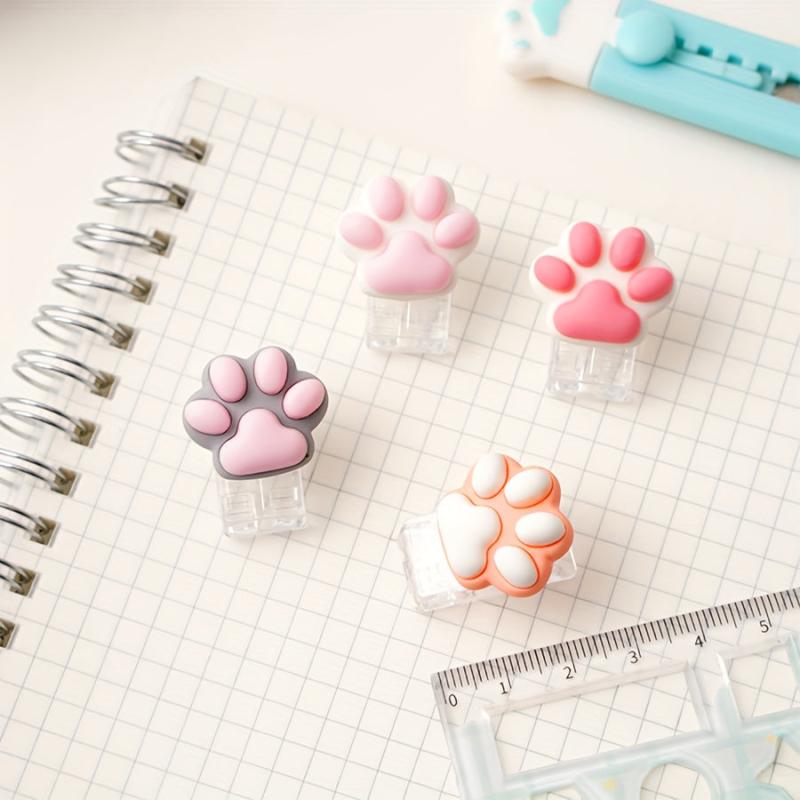 4pcs Cat Paw Binder Message Small Binder For Organization