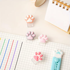 4pcs Cat Paw Binder Message Small Binder For Organization