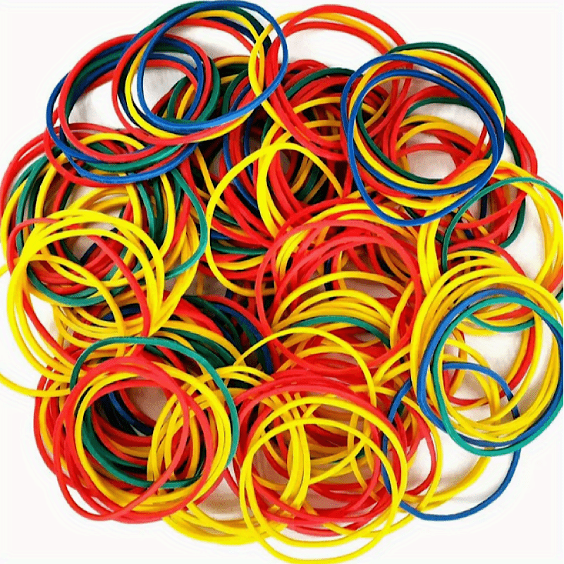 Colored Rubber Bands 38mm Dia. 100-200 Pcs Office School Elastic Bands