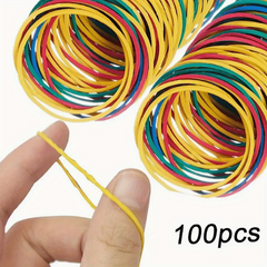 Colored Rubber Bands 38mm Dia. 100-200 Pcs Office School Elastic Bands