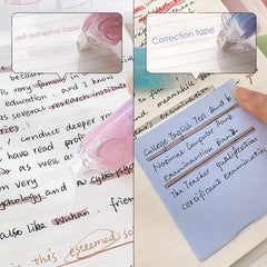 2-in-1 Correction Tape & Double Sided Tape Runner, Permanent Adhesive Dots Roll
