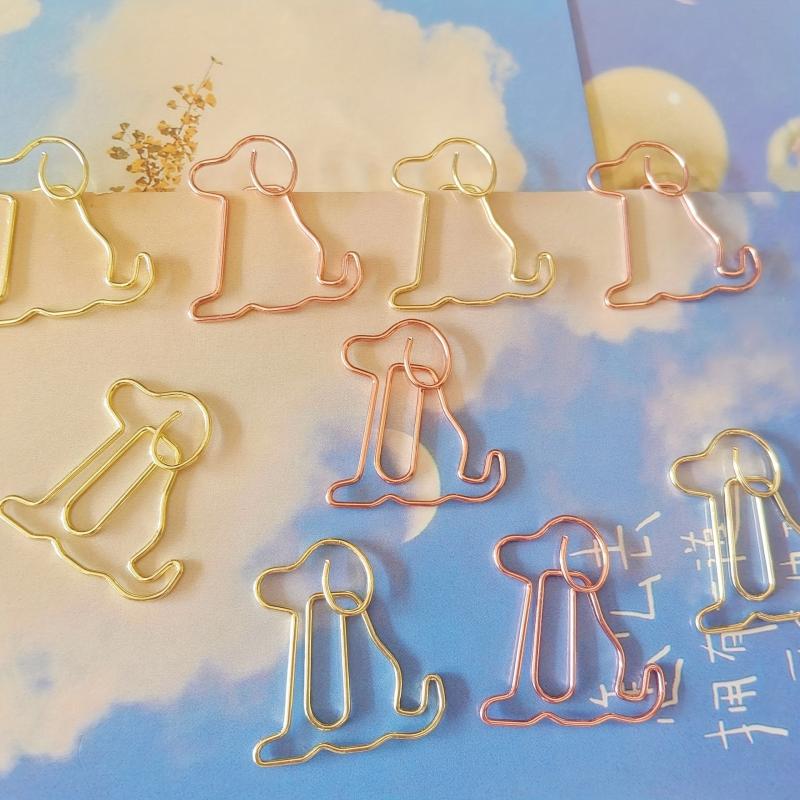 Golden Dog Paper Clips Animal Office Supplies Guitar Books Rabbits