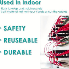 Adjustable Cable Management Ties for Home, Office & Data Centers