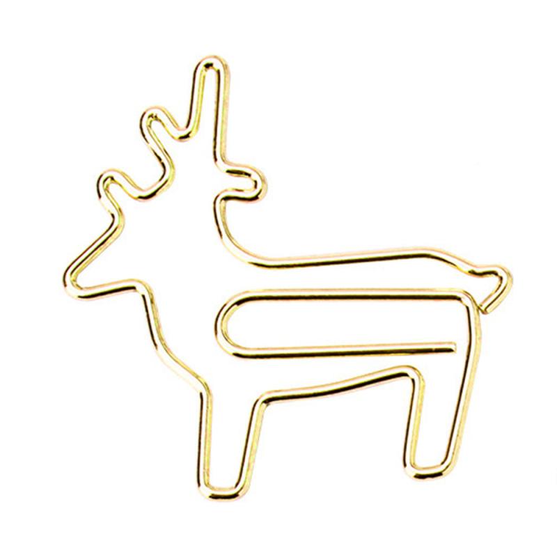 10pcs Animal Paper Clips Rose Golden Bookmark Bill Organization