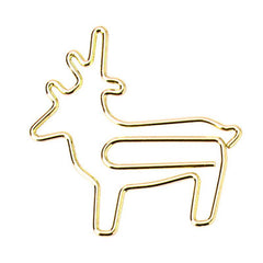 10pcs Animal Paper Clips Rose Golden Bookmark Bill Organization