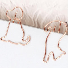 10pcs Animal Paper Clips Rose Golden Bookmark Bill Organization