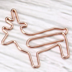 10pcs Animal Paper Clips Rose Golden Bookmark Bill Organization