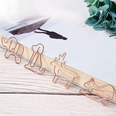 10pcs Animal Paper Clips Rose Golden Bookmark Bill Organization