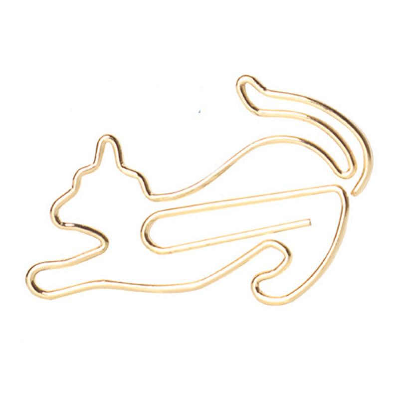 10pcs Animal Paper Clips Rose Golden Bookmark Bill Organization
