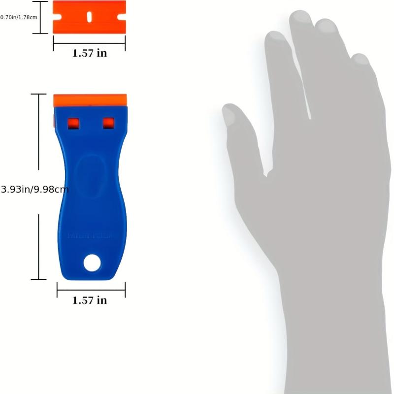 2pcs Plastic Razor Blade Scraper Tool with 20 PCS Blades for Removing Labels