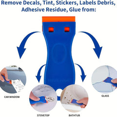 2pcs Plastic Razor Blade Scraper Tool with 20 PCS Blades for Removing Labels