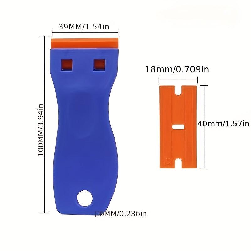 2pcs Plastic Razor Blade Scraper Tool with 20 PCS Blades for Removing Labels