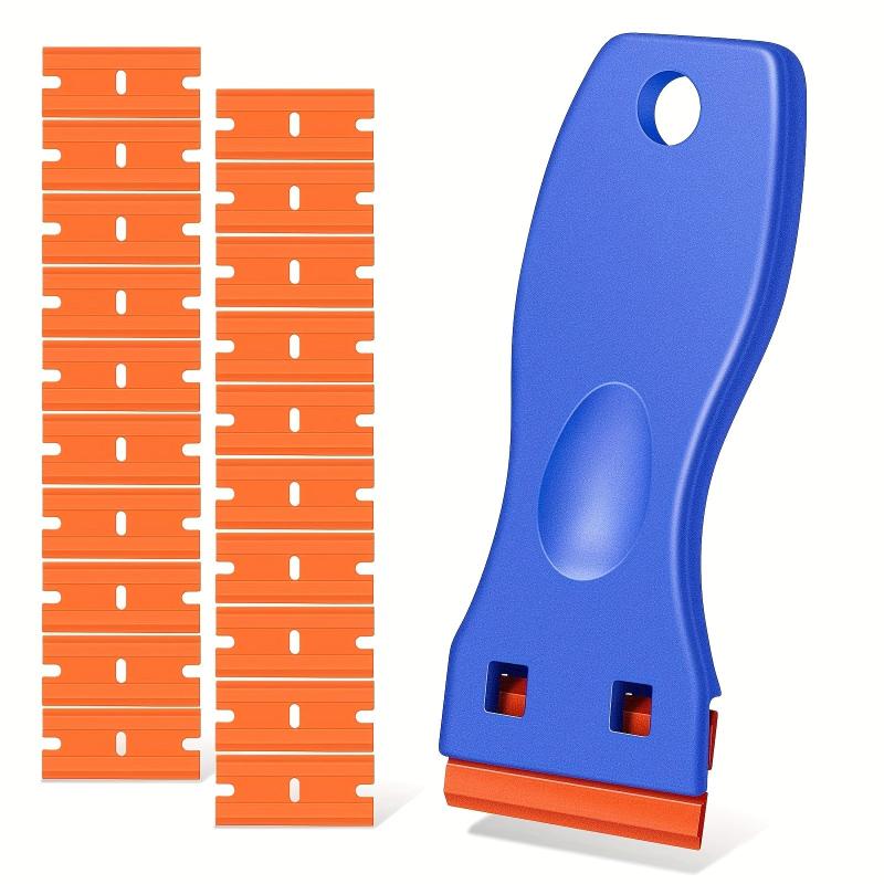 2pcs Plastic Razor Blade Scraper Tool with 20 PCS Blades for Removing Labels