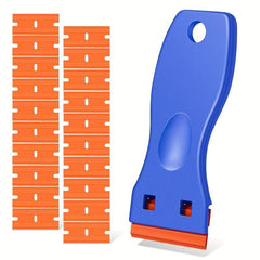 2pcs Plastic Razor Blade Scraper Tool with 20 PCS Blades for Removing Labels