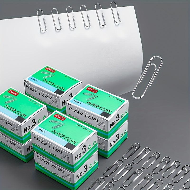 100pcs Metal Paper Clip Student Supplies Folder Bookmark