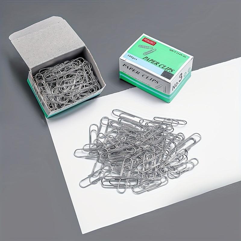 100pcs Metal Paper Clip Student Supplies Folder Bookmark