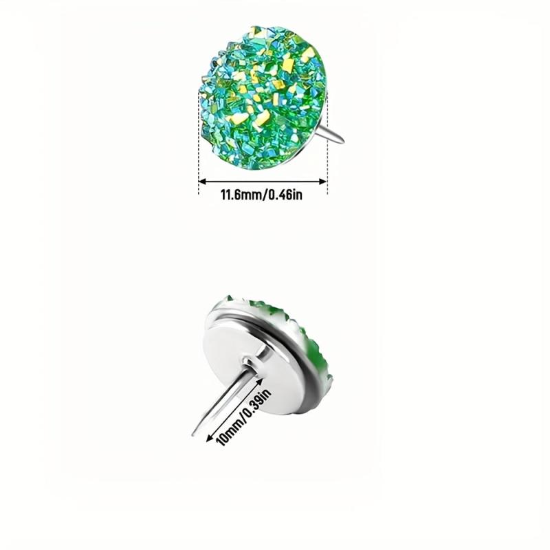 30pcs Diamond Push Pins Glitter Rhinestone Decorative Thumb Tacks