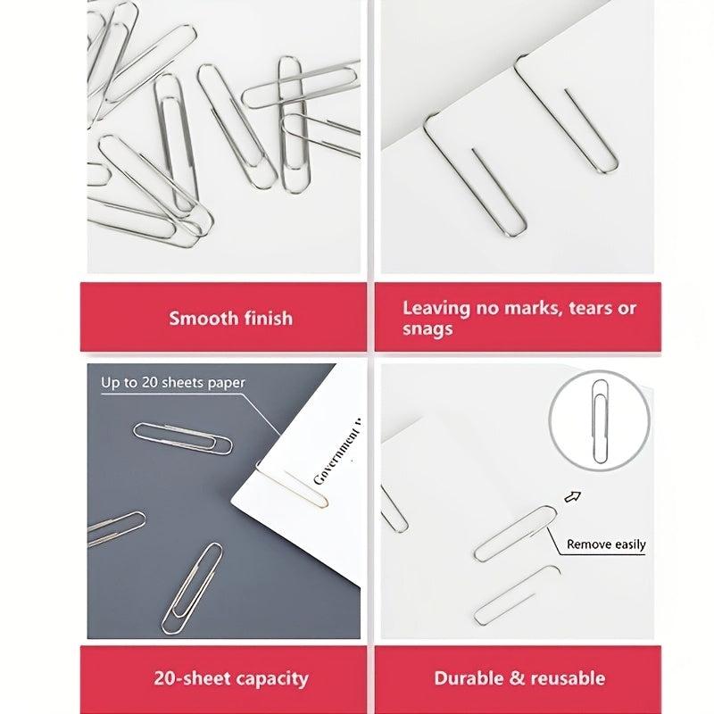 120 Large Paper Clips Anti-slip Silver Heavy-duty for Office School Personal Use