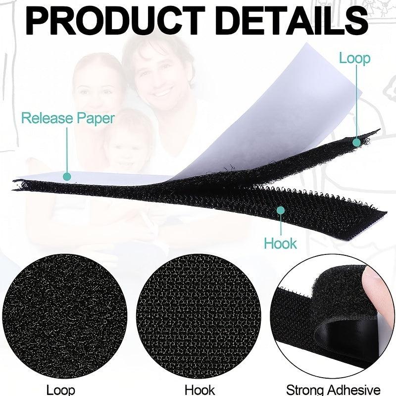 Hook And Loop Strips With Adhesive 20 Sets - Strong Back Adhesive Fasten Tape