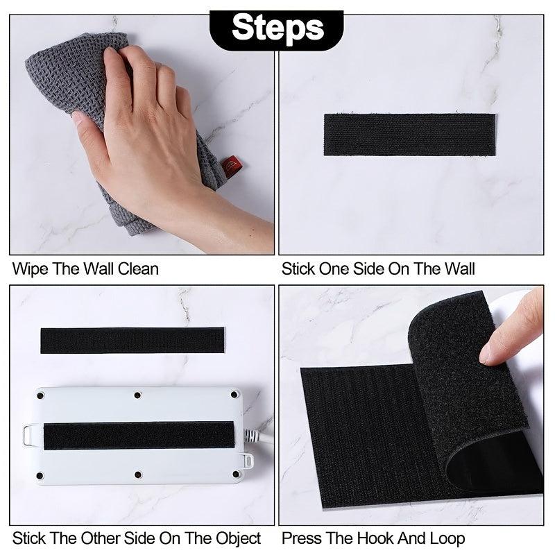 Hook And Loop Strips With Adhesive 20 Sets - Strong Back Adhesive Fasten Tape