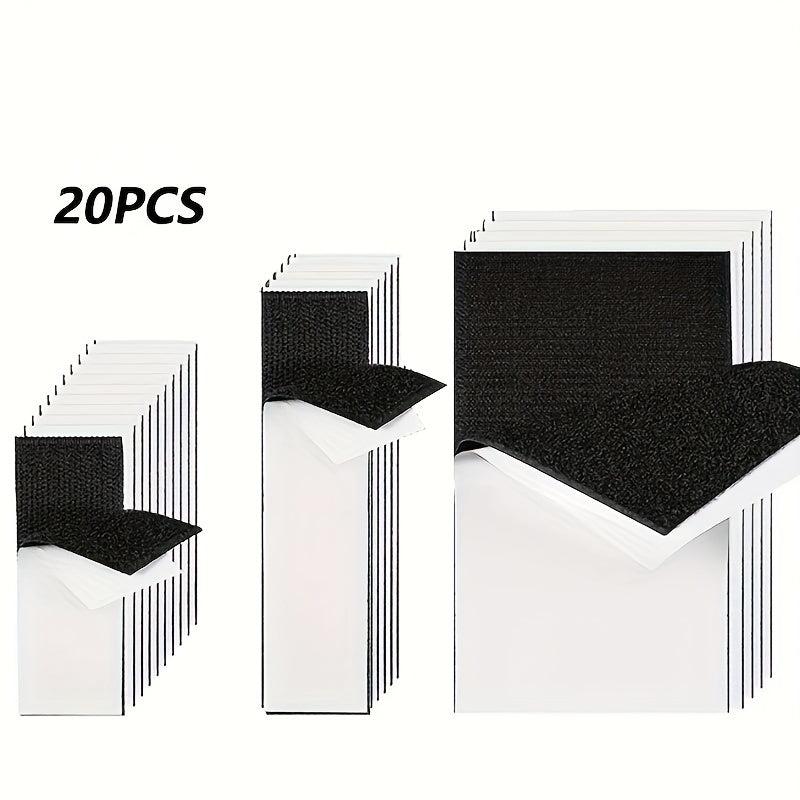 Hook And Loop Strips With Adhesive 20 Sets - Strong Back Adhesive Fasten Tape