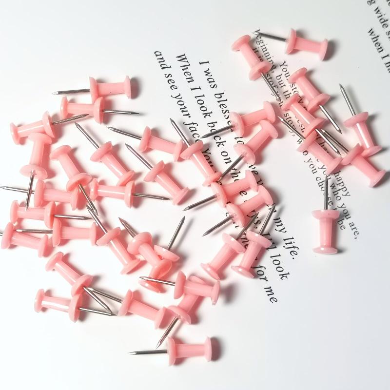 100 Pink Push Pins Thumb Tacks for Bulletin Board Office Desk Decor