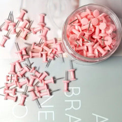 100 Pink Push Pins Thumb Tacks for Bulletin Board Office Desk Decor