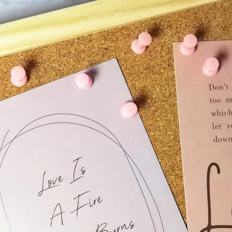 100 Pink Push Pins Thumb Tacks for Bulletin Board Office Desk Decor