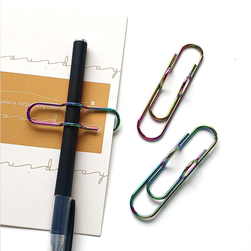 10pcs Metal Pen Clips Bookmarks for Notebooks Office Supplie