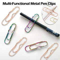 10pcs Metal Pen Clips Bookmarks for Notebooks Office Supplie