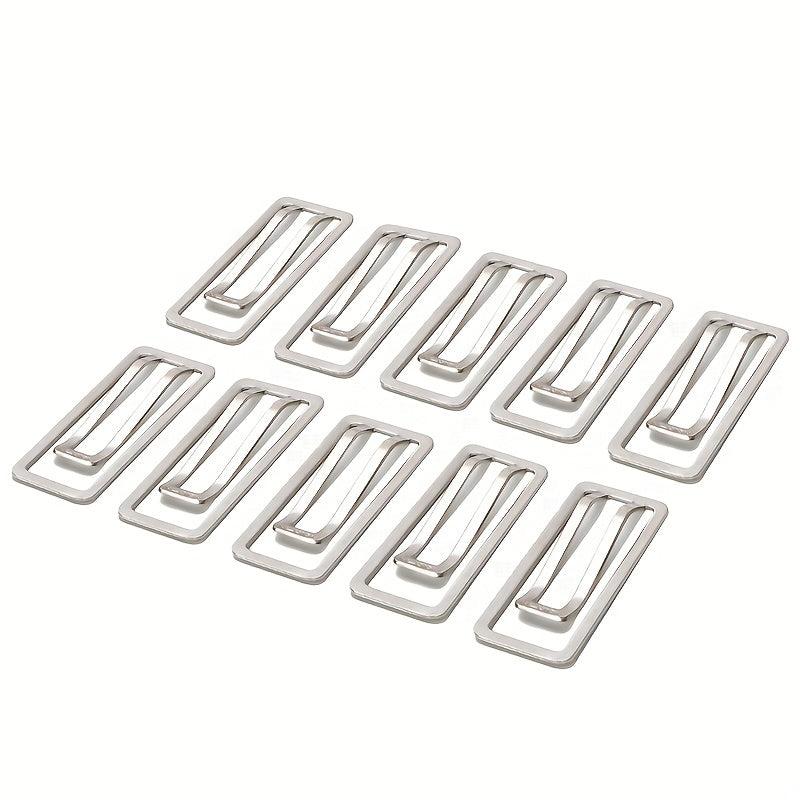 10pcs Silver Metal File Clips for Document Binding & Note Taking