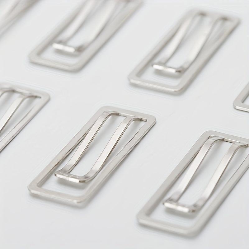 10pcs Silver Metal File Clips for Document Binding & Note Taking