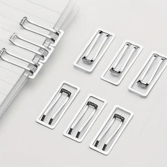 10pcs Silver Metal File Clips for Document Binding & Note Taking