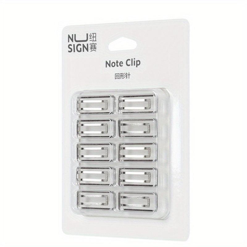10pcs Silver Metal File Clips for Document Binding & Note Taking