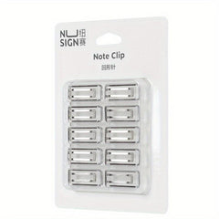 10pcs Silver Metal File Clips for Document Binding & Note Taking