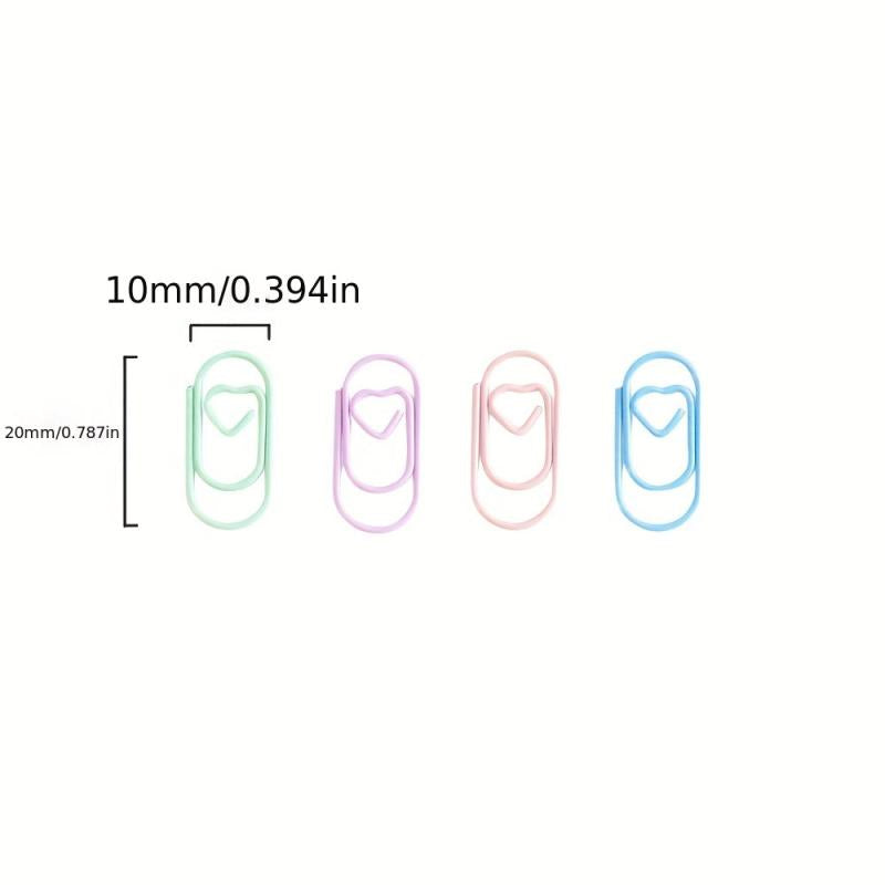 100pcs Mini Small Love Special shaped Colorful Paper Clips