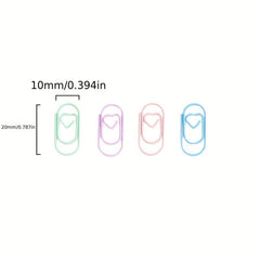 100pcs Mini Small Love Special shaped Colorful Paper Clips