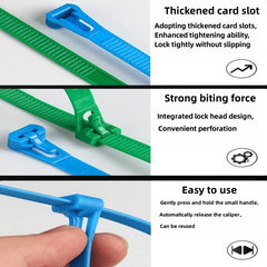 100pcs Mixed Reusable Plastic Zipper Binding Nylon Heavy duty Tie