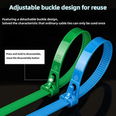 100pcs Mixed Reusable Plastic Zipper Binding Nylon Heavy duty Tie