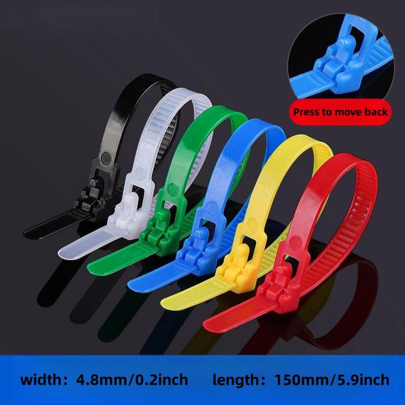 100pcs Mixed Reusable Plastic Zipper Binding Nylon Heavy duty Tie