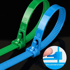 100pcs Mixed Reusable Plastic Zipper Binding Nylon Heavy duty Tie