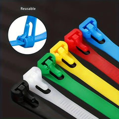 100pcs Plastic Bundle Harness Ties Reusable Ties Live Buckle Nylon Ties
