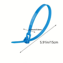 100pcs Plastic Bundle Harness Ties Reusable Ties Live Buckle Nylon Ties