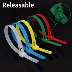 100pcs Plastic Bundle Harness Ties Reusable Ties Live Buckle Nylon Ties