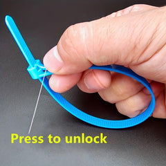 100pcs Plastic Bundle Harness Ties Reusable Ties Live Buckle Nylon Ties