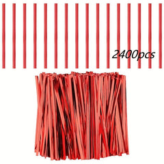 2400 Pcs Metal Twisted Tie 4inch Reusable Bag Tie Plastic Bread Twisted Tie